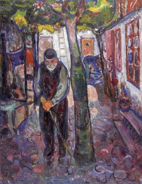  1907 Lienzo - Anciano en Warnemünde 1907 Edvard Munch